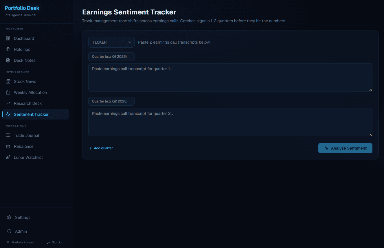 Earnings Sentiment Tracker